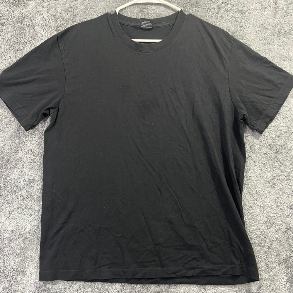 Top Tee Mens 2XL Black Short Sleeve Crewneck 100% Cotton T-Shirt RN 122920